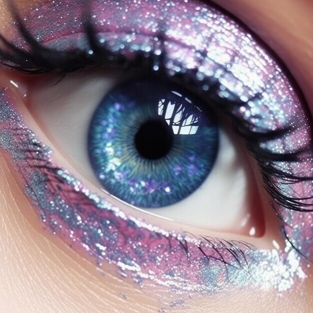 Oogmake-up die op glitter lijkt