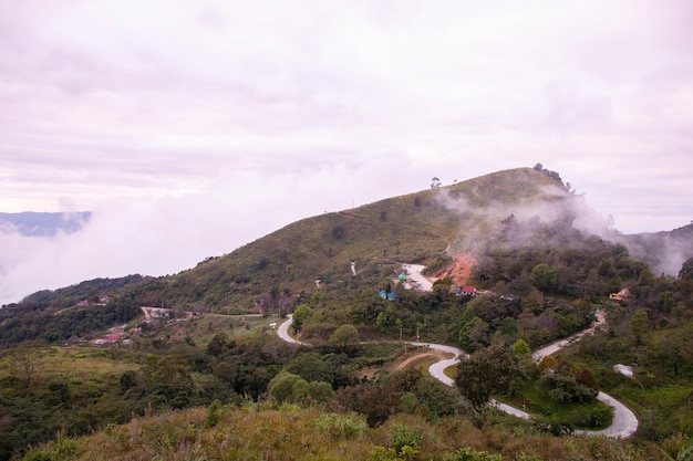 Oogpunt van doi pha tang chiang rai, thailand.