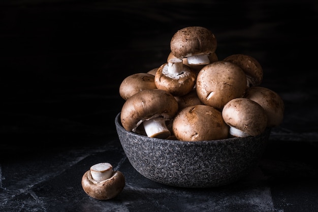 Oogst van paddestoelen in plaat