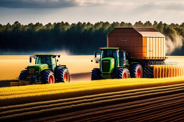 Oogstdag op een plattelandsveld