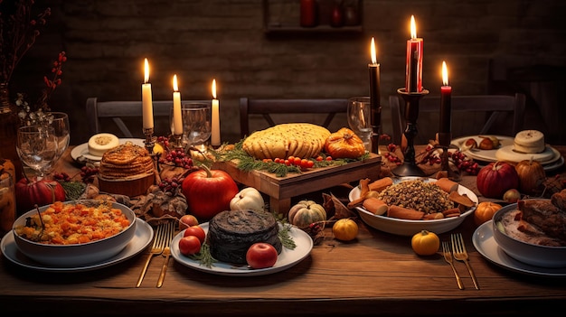 Oogstfeest De essentie van het Thanksgiving-diner