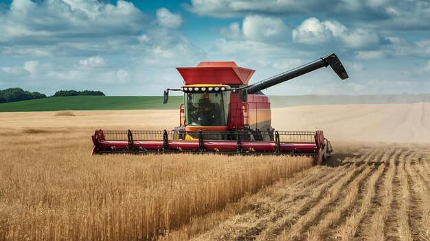 Oogstmachine in het veld