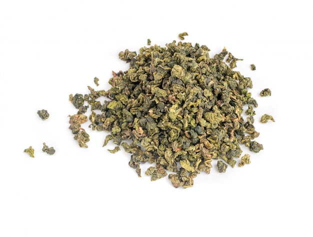 Oolong Green Tea Leaves Isolated