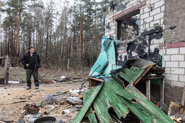 Oorlog in oekraïne yahidne dorp chernihiv regio