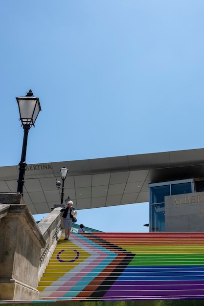 Oostenrijk 13 juni 2023 Trappen van het Albertina Kunstmuseum in Wenen