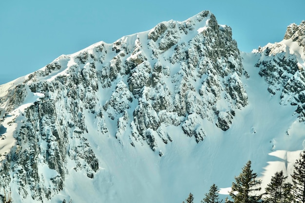 Oostenrijk besneeuwde berg in de winter