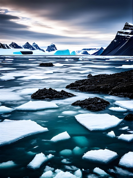 Foto op antarctica gericht gedetailleerde foto's van hoge kwaliteit