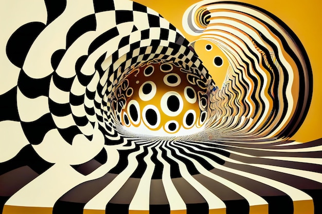 Op-art naadloze geometrische achtergrond Moderne abstracte generatieve AIxA