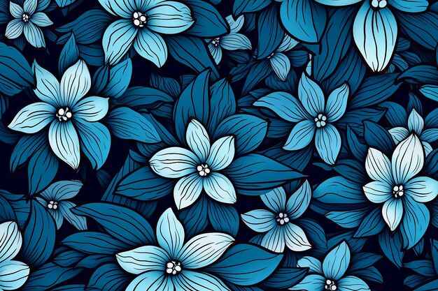 Photo op art style the blue flowers elegance