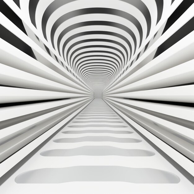 Foto tunnel op art nello spazio 3d vuoto