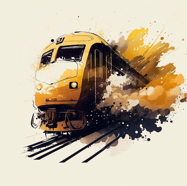 Op de rails is een trein geschilderd en op de voorkant staat het woord "metro".