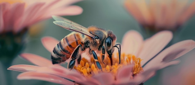 Op de roze bloem bij