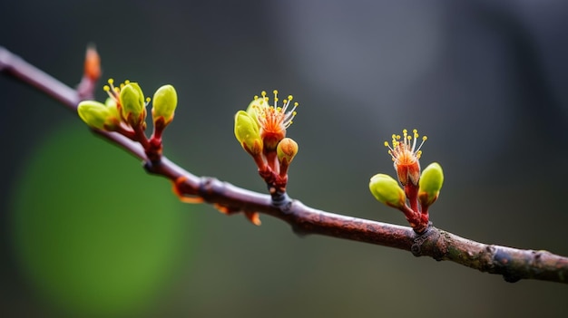 Op de tak staat het woord lente