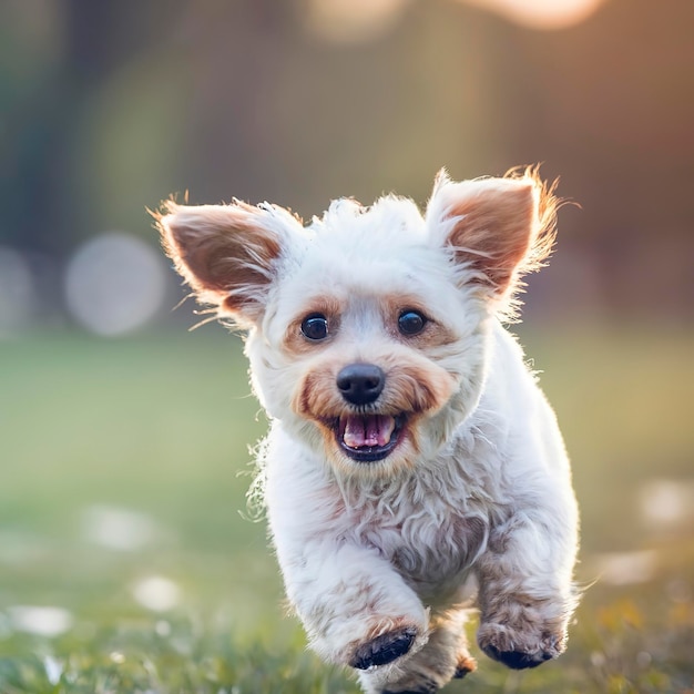 Op de vlucht poseert Maltipu kleine hond