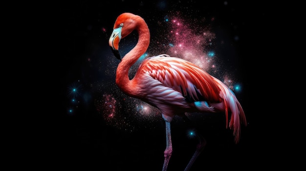 Op deze afbeelding is een flamingo te zien.