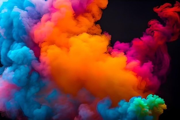 Op deze afbeelding is een kleurrijke rookwolk te zien.