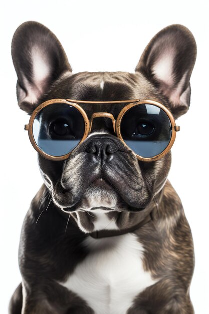 Foto op deze ongedateerde foto is een hond met een zonnebril te zien.