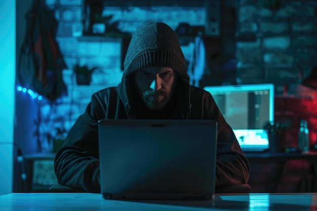 op een laptop hacker