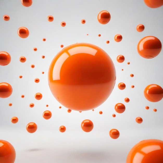 op een witte oranje achtergrond digitale kunst 3D rendering