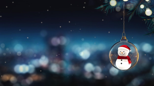 Op eerste kerstdag wordt 's nachts een sneeuwpop in een kristallen bol opgehangen.