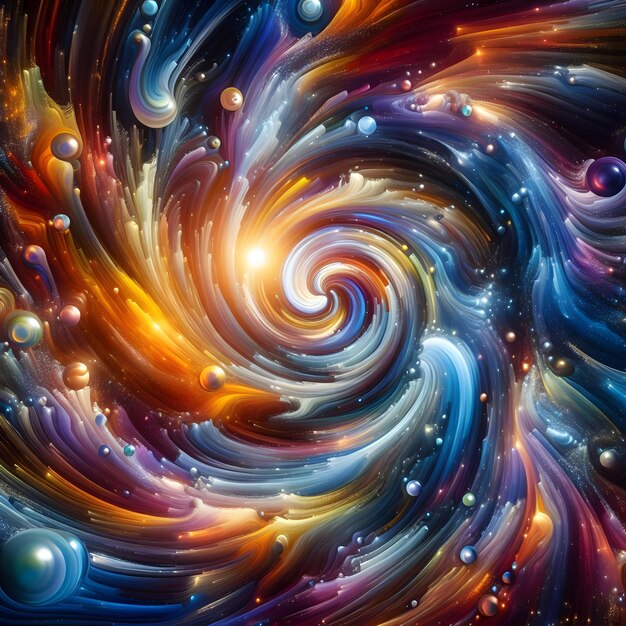 写真 宇宙のディスプレイのオパール軌道の抽象的なカラフルな背景