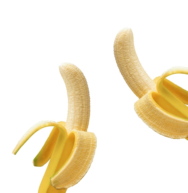 Open bananen geïsoleerd
