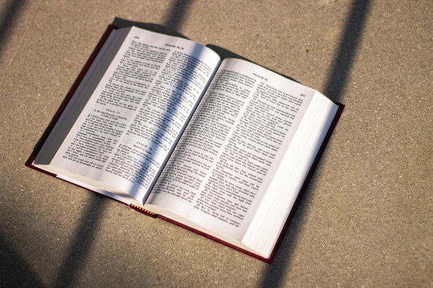 Open Bijbel op de vloer Foto