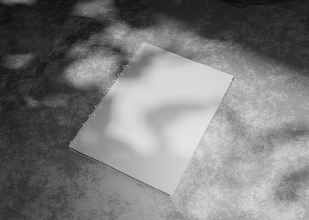Open blank book on concrete background
