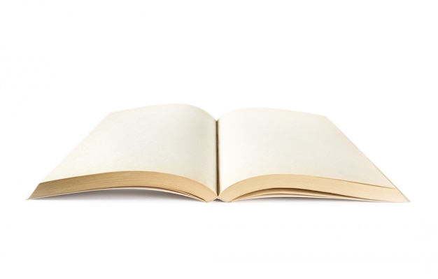 Open blank book isolated