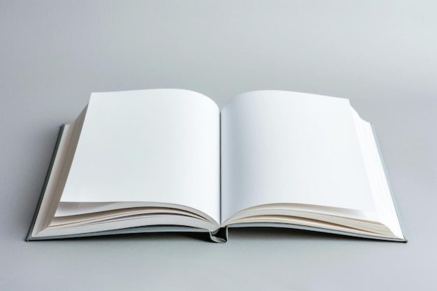 ニュートラルな背景の白書を開く