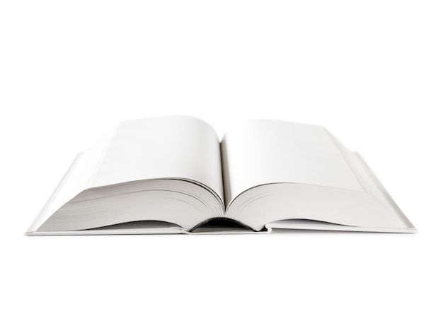 Открытый пустой словарь, книга, изолированная на белом