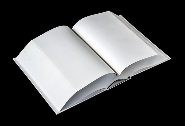 Open blank dictionary, book isolated