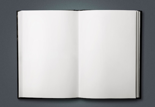 Photo open blank notebook on  background