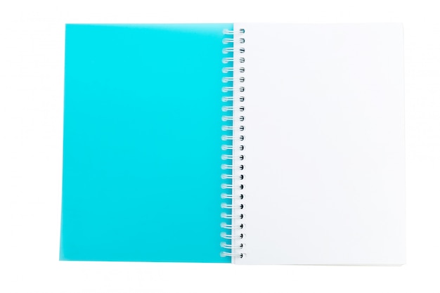 Open blank notebook isolated on white