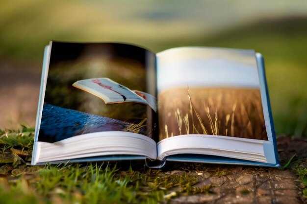 open book on the beachsunset warm light