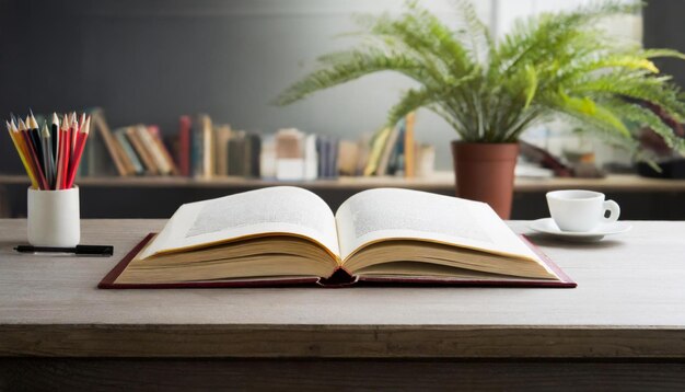 open book on a desk national library day