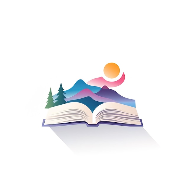 A open book flat logo very cute shape