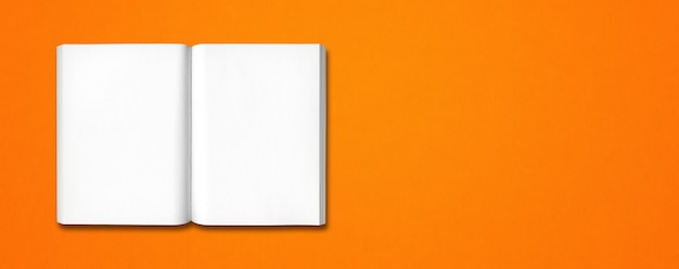 Open book isolated on a orange banner background