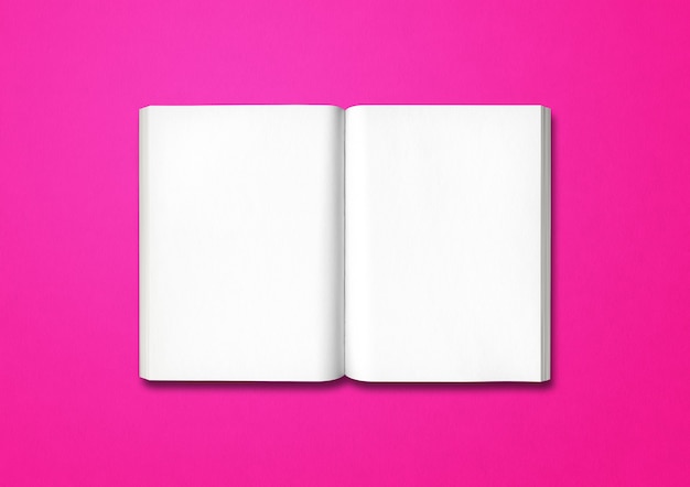 Open book isolated on pink