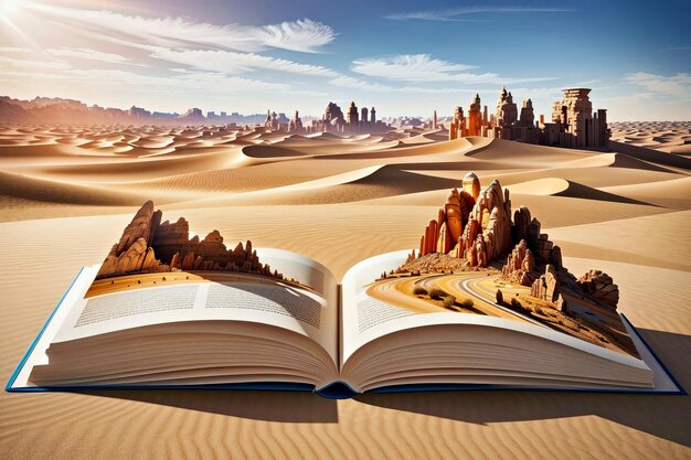 An Open Book on a Sandy Beach