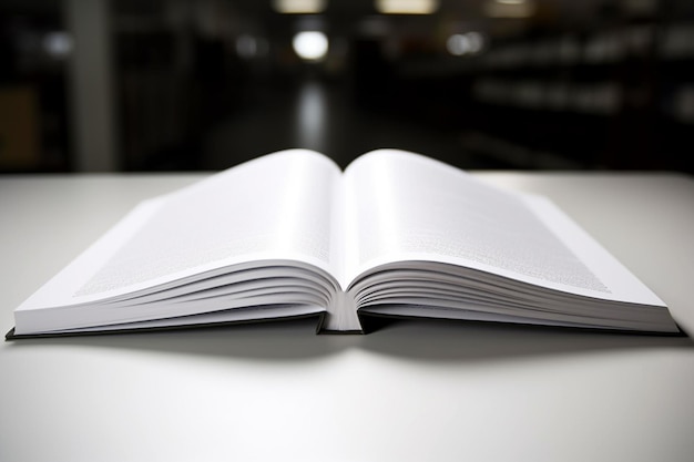 Open book on a table in a dark room