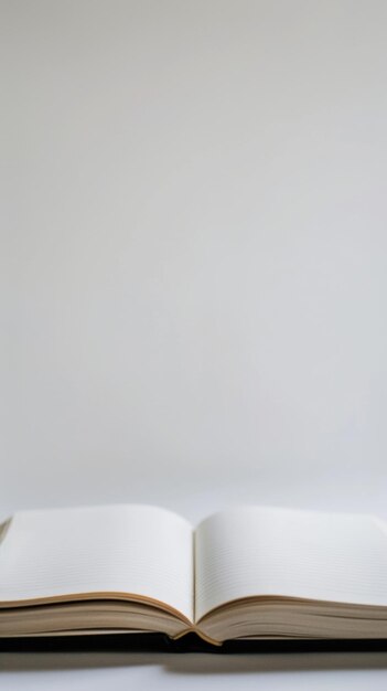 Open Book on White Background