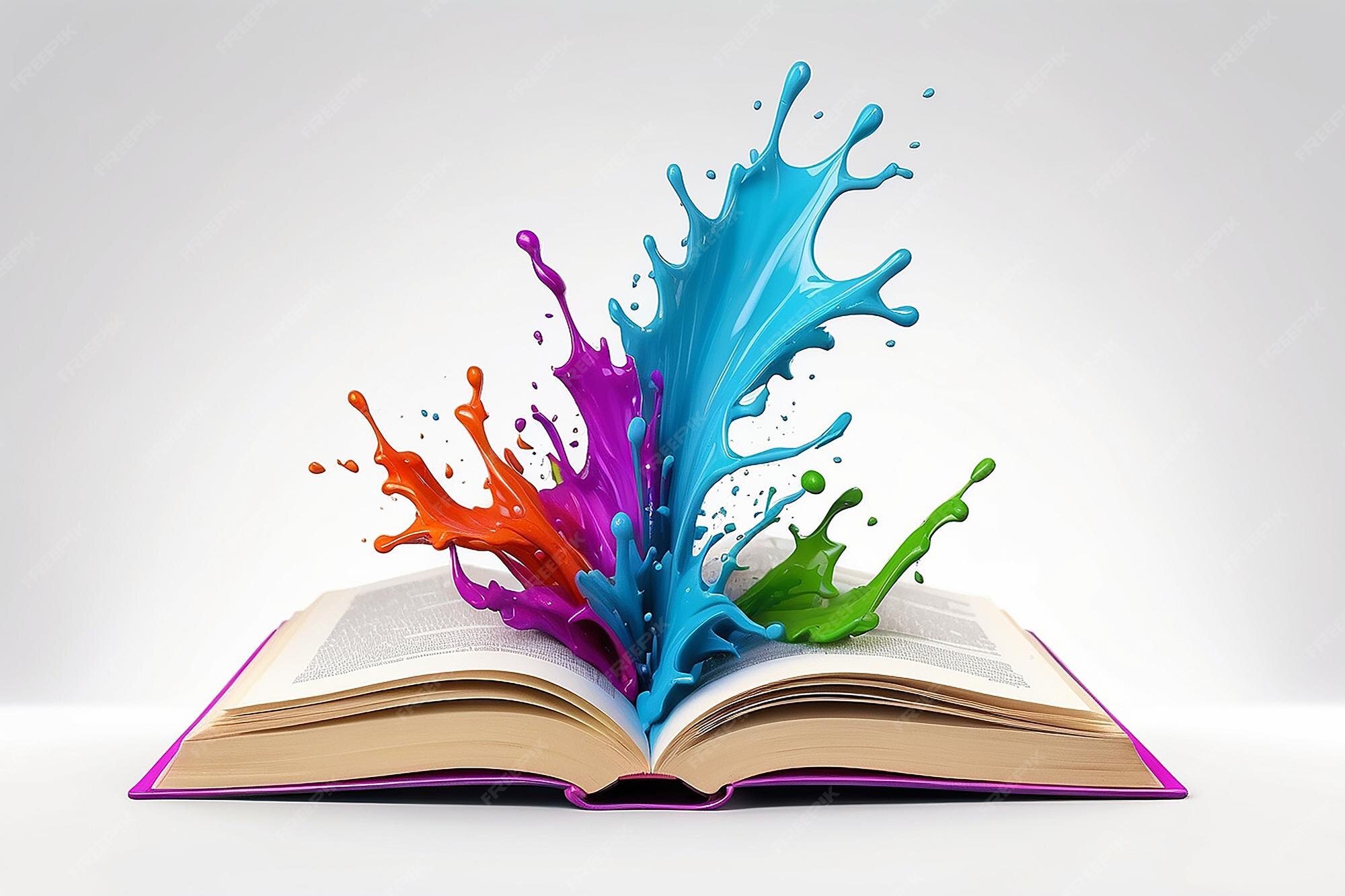 Premium Photo | Open book with color splash Image for your design