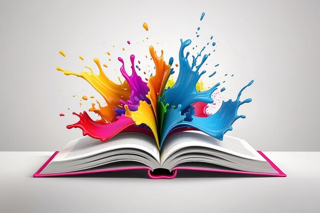 Premium Photo | Open book with color splash Image for your design