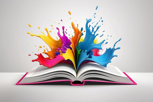 Open book with color splash Image for your design