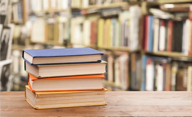 Open book on the wooden background