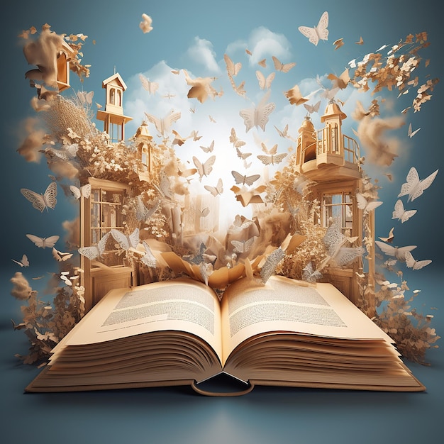 Open_books_imagination_3d_illustration