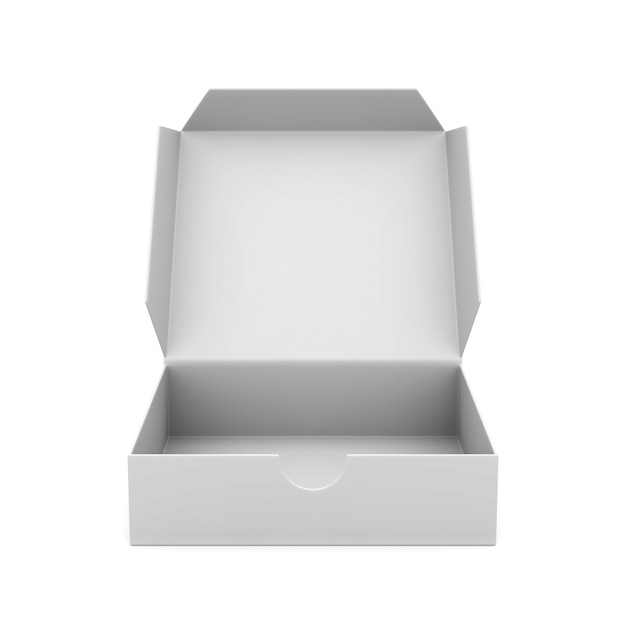 Open box on white background. Isolated 3D illustration