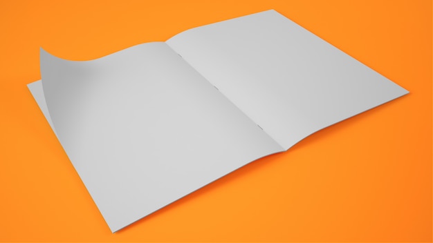 Open brochure with orange