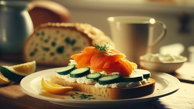 open broodje roomkaas zalm